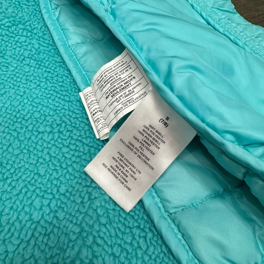 Free Country Youth Kids Blue Puffer Winter Vest Size 7/8